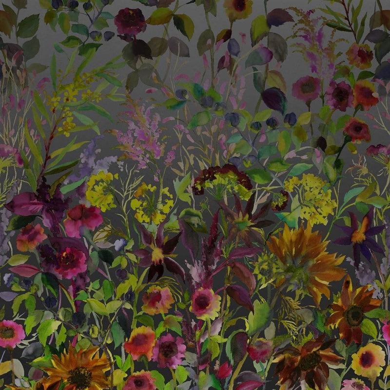 media image for Indian Summer Wall Mural in Graphite from the Zardozi Collection by Designers Guild 264