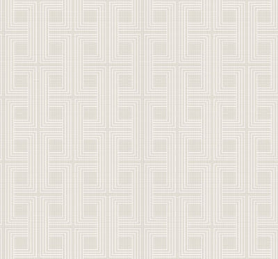 product image of sample interlocking squares wallpaper in metallic tan and off white from the casa blanca ii collection by seabrook wallcoverings 1 549