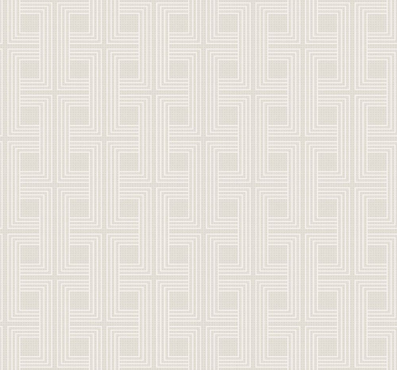 media image for sample interlocking squares wallpaper in metallic tan and off white from the casa blanca ii collection by seabrook wallcoverings 1 249