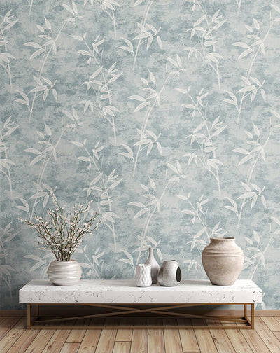 product image for Honshu Bamboo Blue Smoke Wallpaper from the Japandi Collection by Seabrook Wallcoverings 48