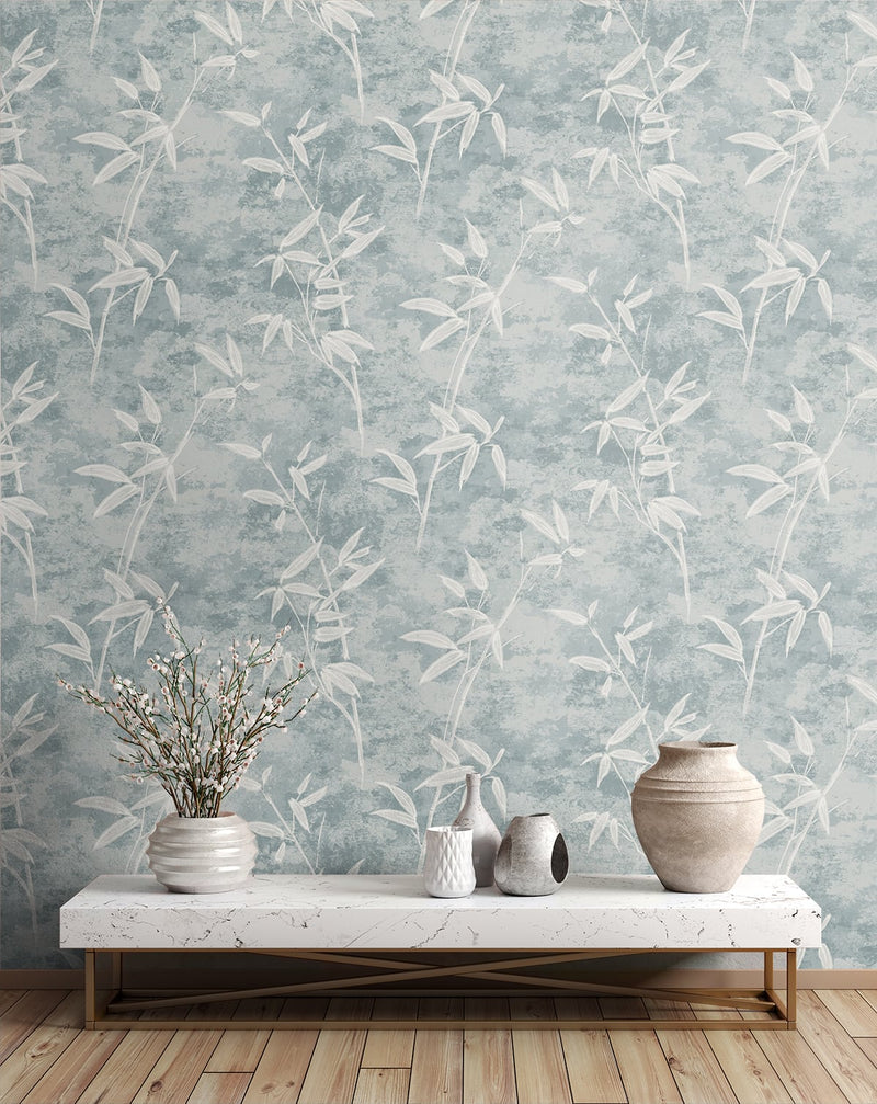 media image for Honshu Bamboo Blue Smoke Wallpaper from the Japandi Collection by Seabrook Wallcoverings 29