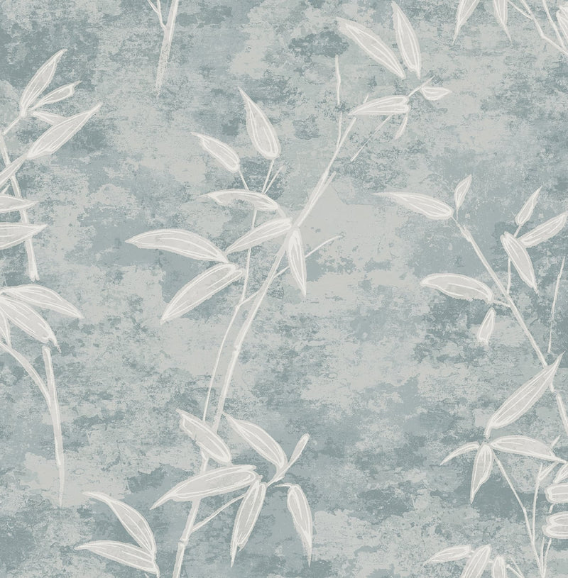 media image for Honshu Bamboo Blue Smoke Wallpaper from the Japandi Collection by Seabrook Wallcoverings 250