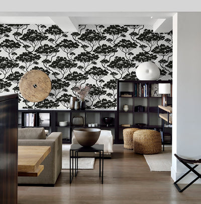 product image for Nara Onyx & Fog Wallpaper from the Japandi Collection by Seabrook Wallcoverings 3