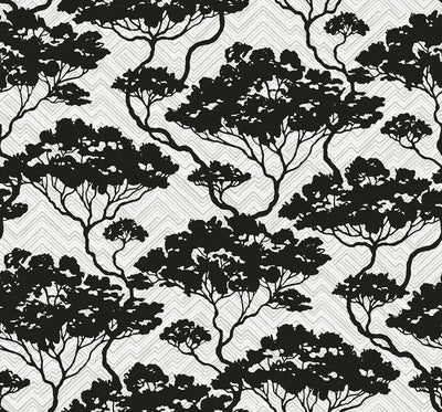 product image for Nara Onyx & Fog Wallpaper from the Japandi Collection by Seabrook Wallcoverings 8