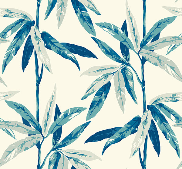 media image for Janson Floral Wallpaper in Blues and Ivory by Carl Robinson for Seabrook Wallcoverings 27