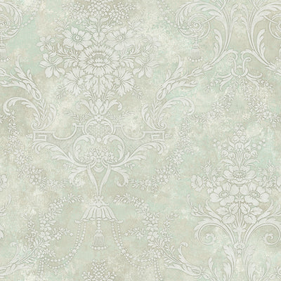 product image of Jeffreys Floral Wallpaper in Greens and White by Carl Robinson for Seabrook Wallcoverings 573