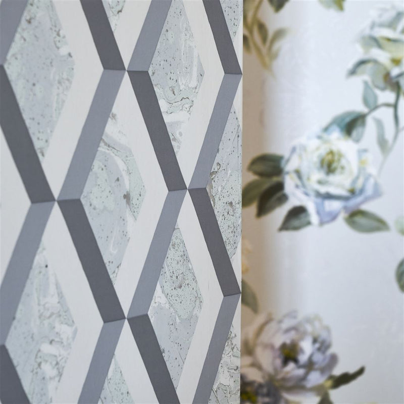 media image for Jourdain Wallpaper in Graphite from the Mandora Collection by Designers Guild 252