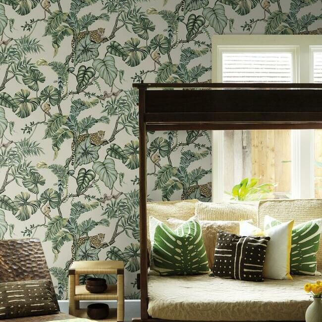media image for Jungle Cat Wallpaper in Beige from the Traveler Collection by Ronald Redding 281