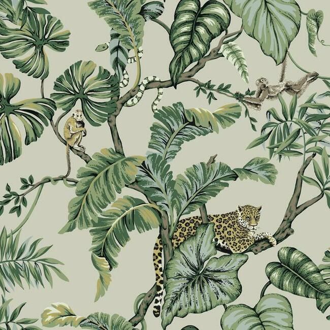 media image for Jungle Cat Wallpaper in Beige from the Traveler Collection by Ronald Redding 274