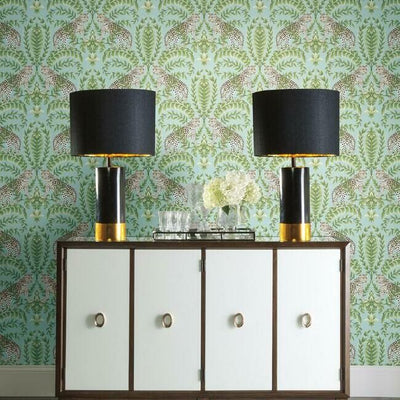 product image for Jungle Leopard Wallpaper in Teal from the Ronald Redding 24 Karat Collection by York Wallcoverings 22