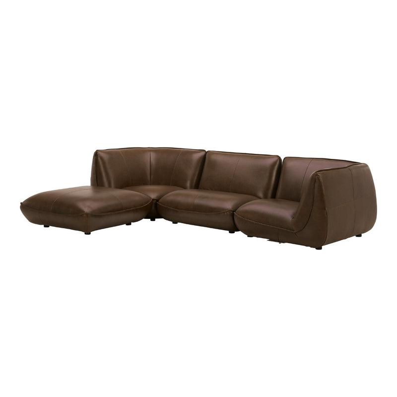 media image for zeppelin louge modular toasted hickory leather sectional by bd la mhc kq 1018 03 2 20