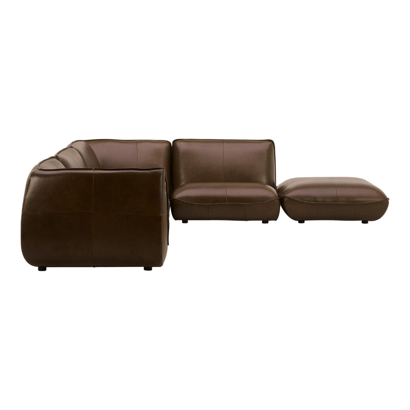 media image for zeppelin louge modular toasted hickory leather sectional by bd la mhc kq 1018 03 3 269