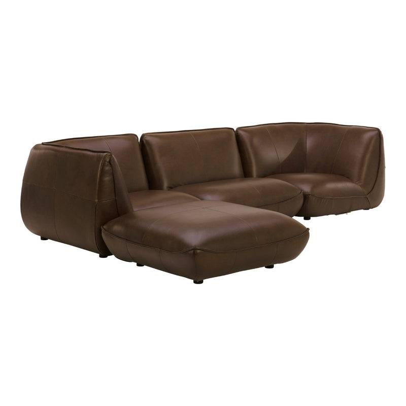 media image for zeppelin louge modular toasted hickory leather sectional by bd la mhc kq 1018 03 5 286