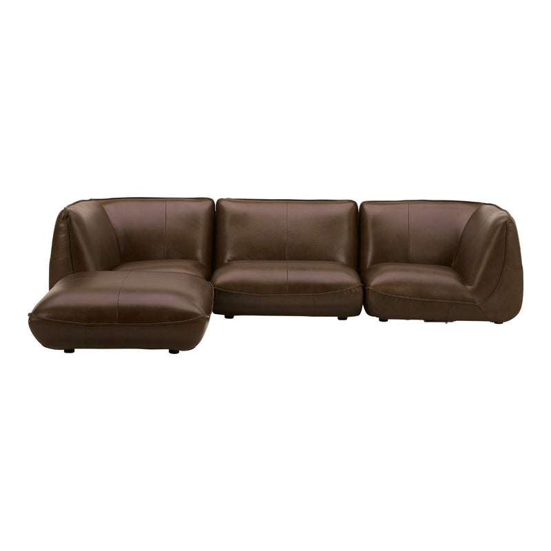 media image for zeppelin louge modular toasted hickory leather sectional by bd la mhc kq 1018 03 1 274