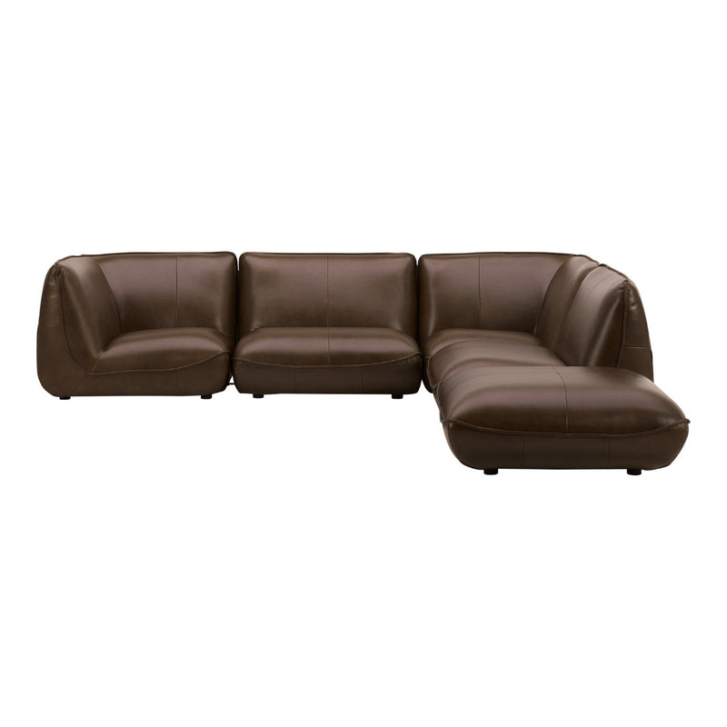 media image for zeppelin dream modular toasted hickory leather sectional by bd la mhc kq 1022 03 1 227