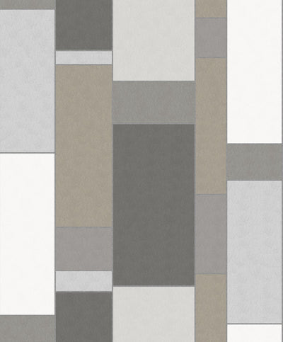 product image of sample de stijl geometric wallpaper in hammered steel and metallic silver from the mondrian collection by seabrook 1 575