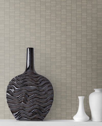 product image for Deco Spliced Stripe Wallpaper in Nobel Grey from the Mondrian Collection by Seabrook 59