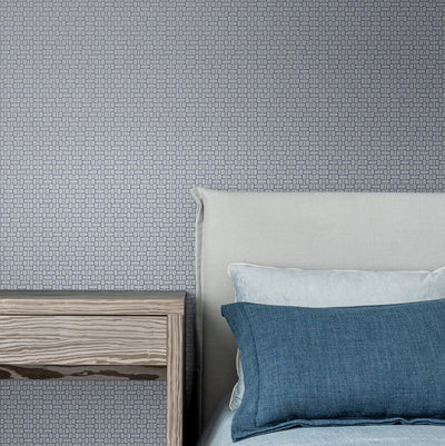 product image for Capsule Geometric Wallpaper in Skylight and Navy from the Mondrian Collection by Seabrook 16