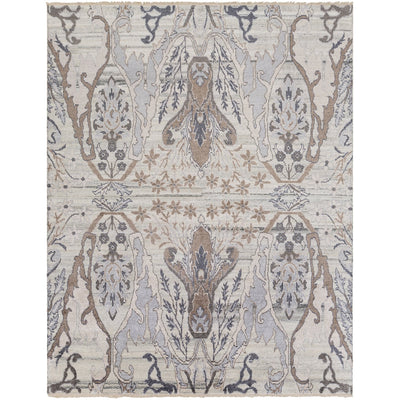 product image of Kushal KUS-2302 Hand Knotted Rug in Silver Grey & Taupe by Surya 591