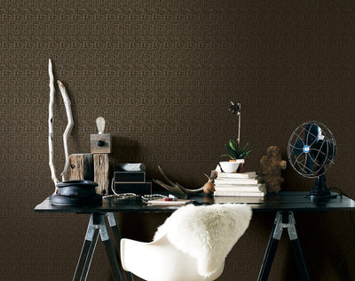 product image for Geometric Wallpaper in Bronze/Black 31