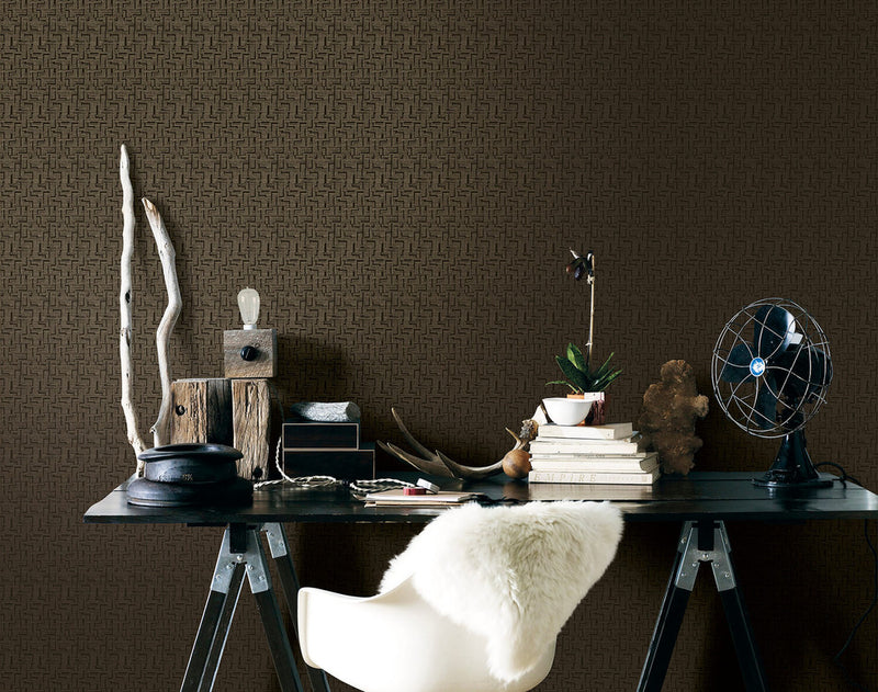 media image for Geometric Wallpaper in Bronze/Black 219