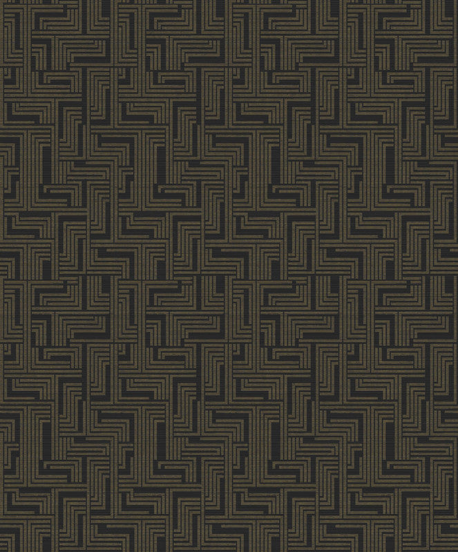 media image for Geometric Wallpaper in Bronze/Black 211