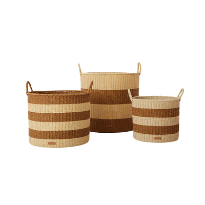 product image of gomi cylinder storage baskets 3 pcs set caramel by oyoy 1 580