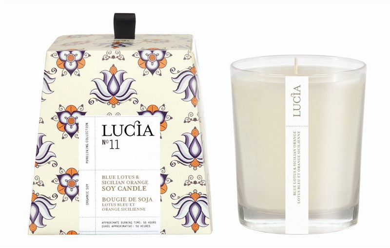 media image for Blue Lotus and Sicilian Orange Candle design by Lucia 216