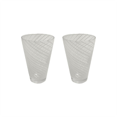 product image of Yuka Groove Glass Set in White 1 582