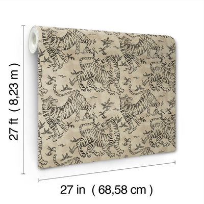 product image for Orly Tigers Wallpaper in Taupe 57