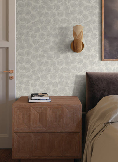 product image for Elora Leaf Wallpaper in Grey 55