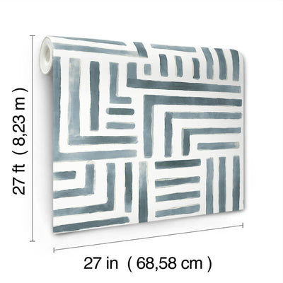 product image for Painterly Labyrinth Wallpaper in Aqua 21