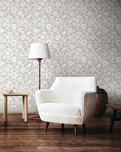 product image for Camille Blossom Wallpaper in Grey 67