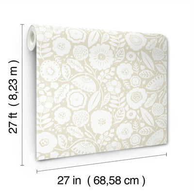 product image for Camille Blossom Wallpaper in Linen 64