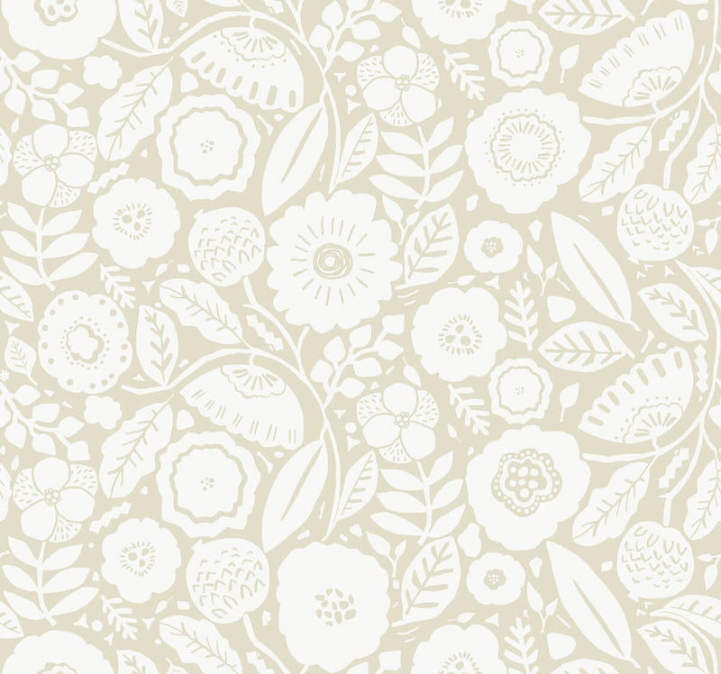 media image for Camille Blossom Wallpaper in Linen 285