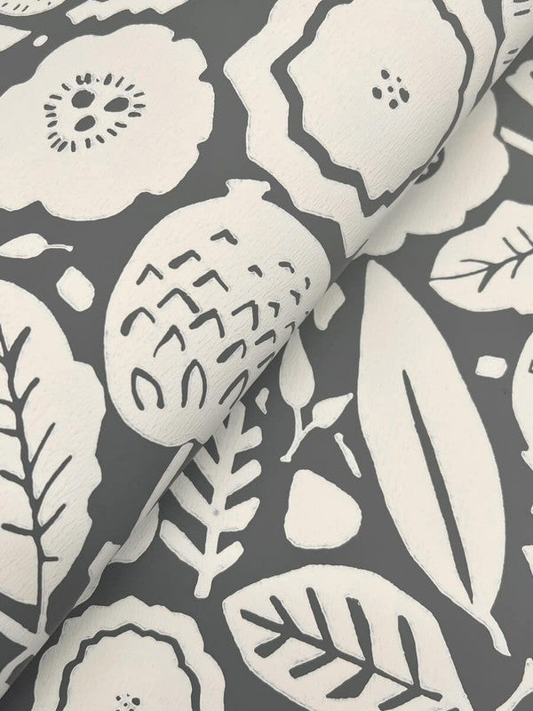 media image for Camille Blossom Wallpaper in Charcoal 243