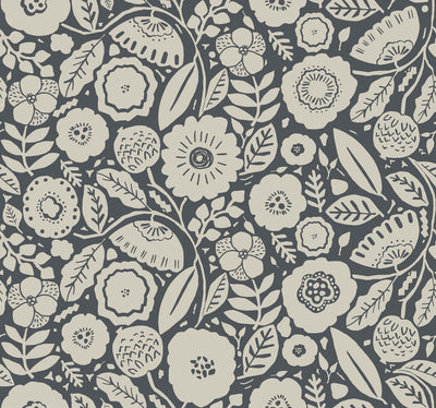 product image of Camille Blossom Wallpaper in Charcoal 540