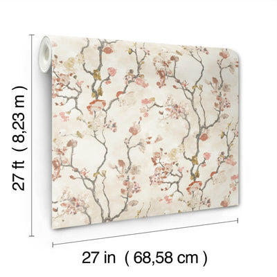 product image for Avril Chinoiserie Wallpaper in Coral 31