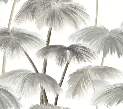 product image of Plein Air Palms Wallpaper in Black & White 554