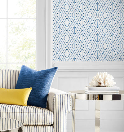 product image for Boho Grid Peel & Stick Wallpaper in Denim Blue by Lillian August for NextWall 85