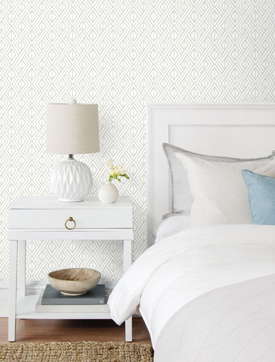 product image for Boho Grid Peel & Stick Wallpaper in Argos Grey/Yellow by Lillian August for NextWall 38