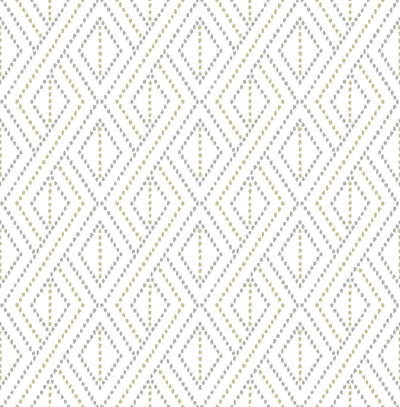 product image of Boho Grid Peel & Stick Wallpaper in Argos Grey/Yellow by Lillian August for NextWall 562