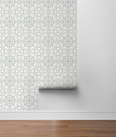 product image for Villa Mar Tile Peel & Stick Wallpaper in Harbor Mist by Lillian August for NextWall 6