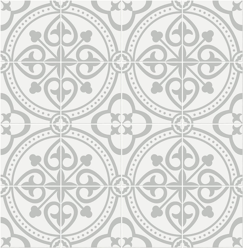 media image for Villa Mar Tile Peel & Stick Wallpaper in Harbor Mist by Lillian August for NextWall 228