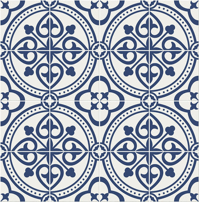 product image of Villa Mar Tile Peel & Stick Wallpaper in Denim Blue by Lillian August for NextWall 53