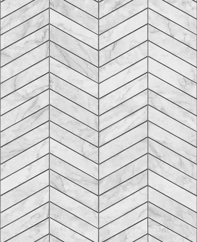 product image for Marbled Chevron Peel & Stick Wallpaper in Calcutta/Charcoal by Lillian August for NextWall 79