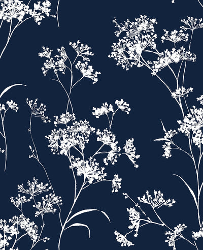 product image of Floral Mist Peel & Stick Wallpaper in Hampton Blue by Lillian August for NextWall 571
