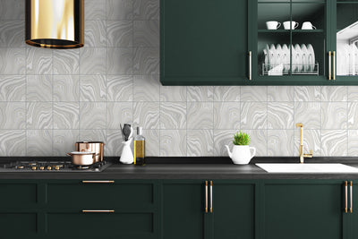 product image for Marbled Tile Peel & Stick Wallpaper in Quartz by Lillian August for NextWall 45