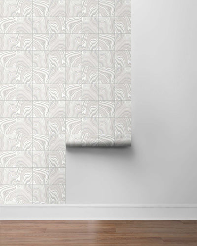 product image for Marbled Tile Peel & Stick Wallpaper in Quartz by Lillian August for NextWall 17