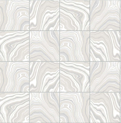 product image of Marbled Tile Peel & Stick Wallpaper in Quartz by Lillian August for NextWall 531